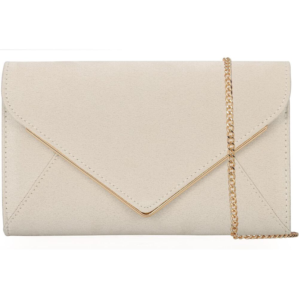 8859 Faux Suede Evening Bag Foldover Clutch Purse Cocktail Prom Party